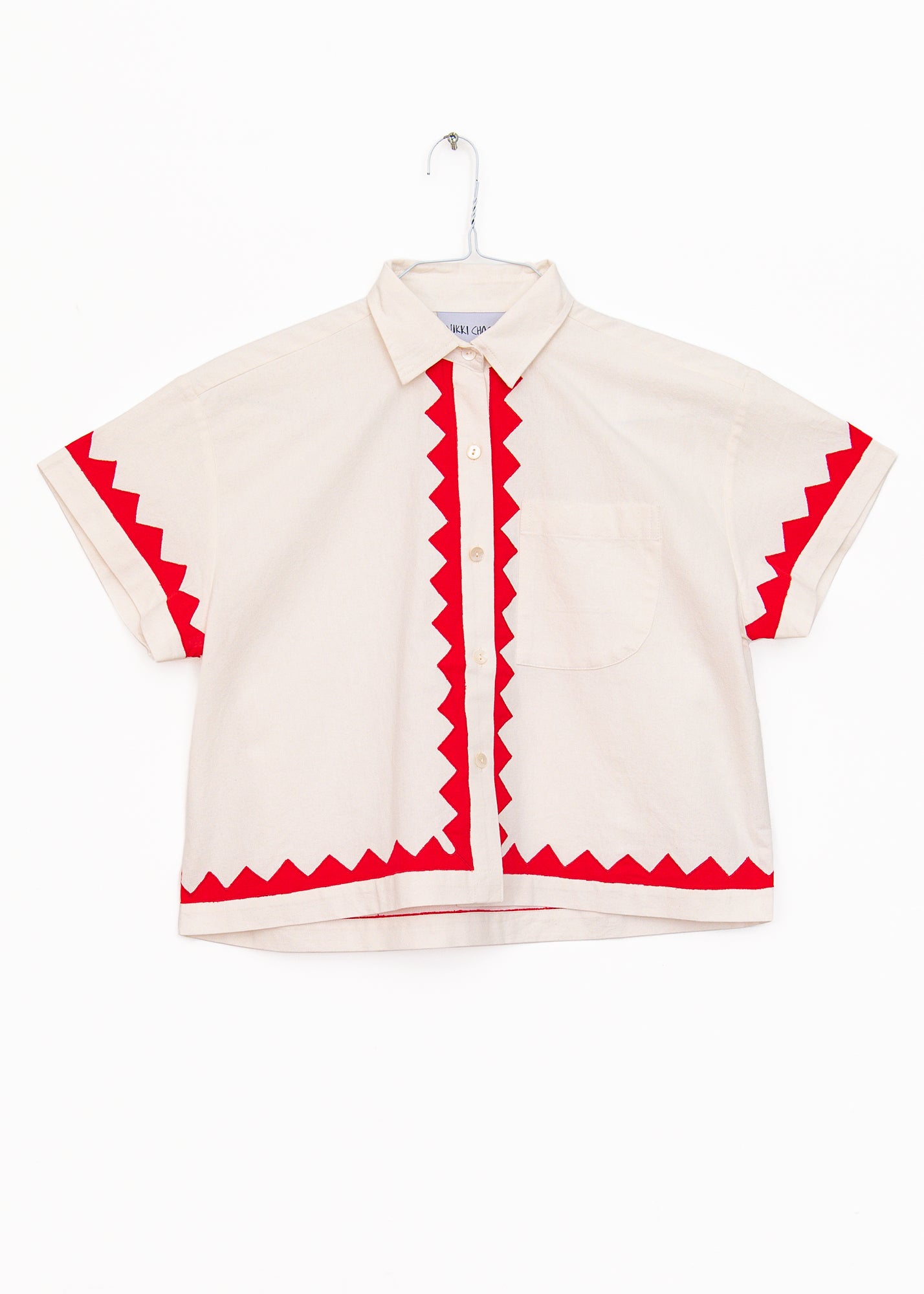 Corso Buttondown in Ivory & Poppy, from Nikki Chasin