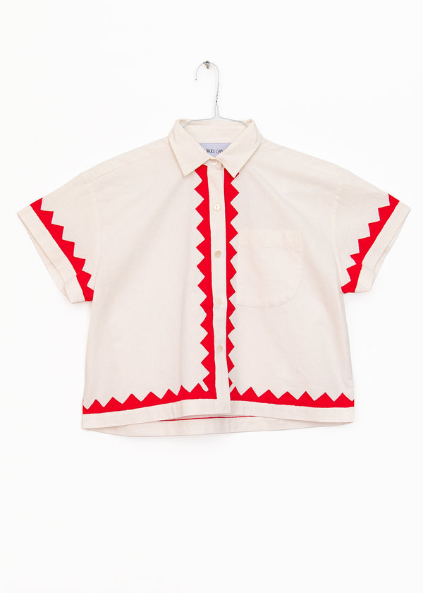 Corso Buttondown in Ivory & Poppy, from Nikki Chasin