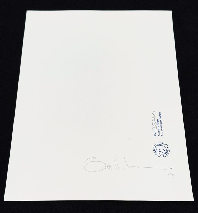 Bes Seated Under Lamp - *Signed* Later by Sam Haskins