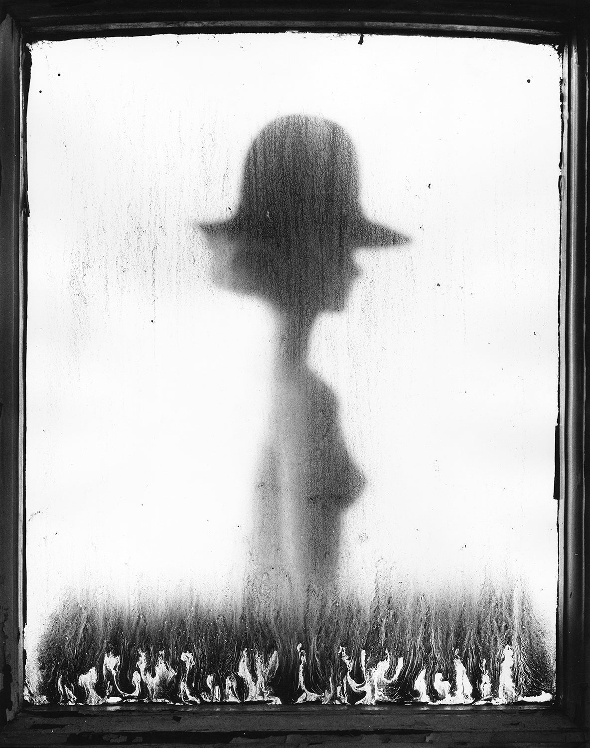 Cowboy Kate - Kate behind paint stained glass by Sam Haskins