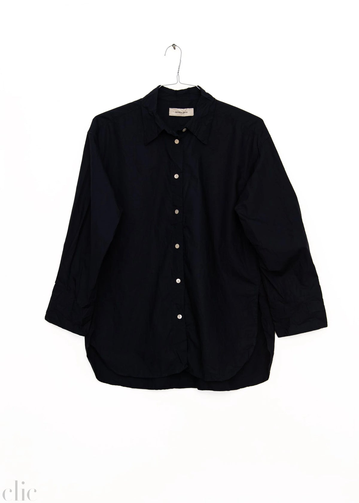Crinkled Oversized Shirt in Navy, from Sayaka Davis