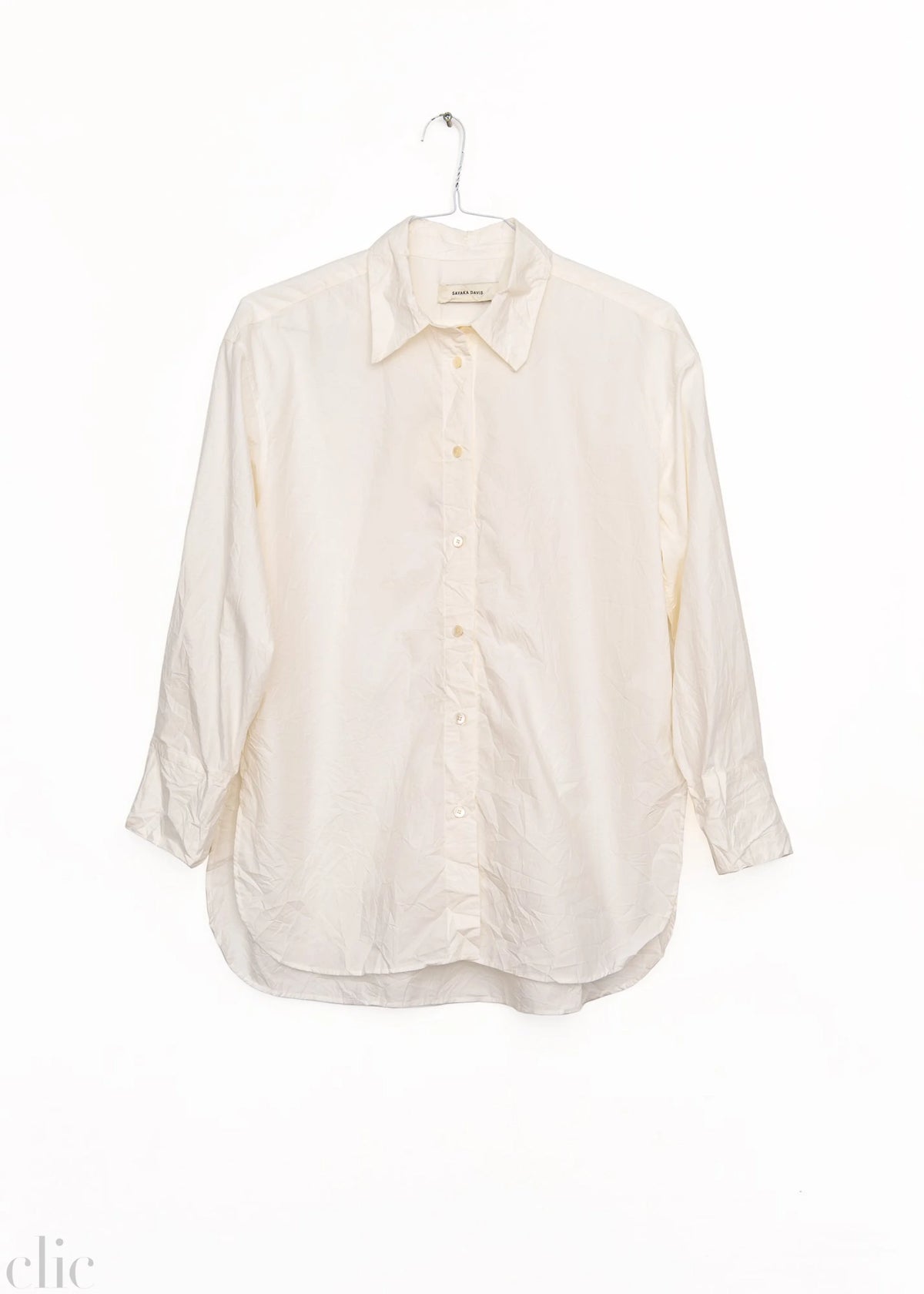 Crinkled Oversized Shirt in White, from Sayaka Davis