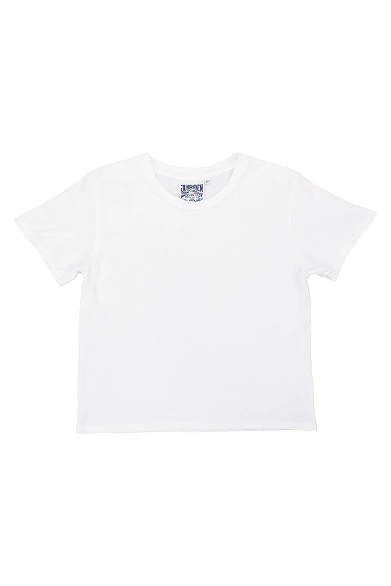 Cropped Ojai Tee in Washed White, from Jungmaven