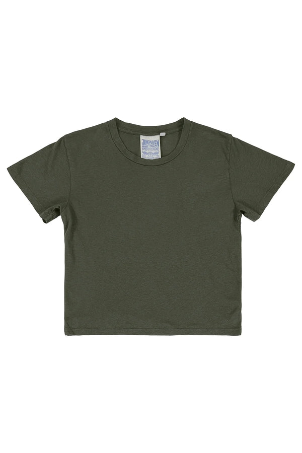 Cropped Ojai Tee in Olive Green, from Jungmaven