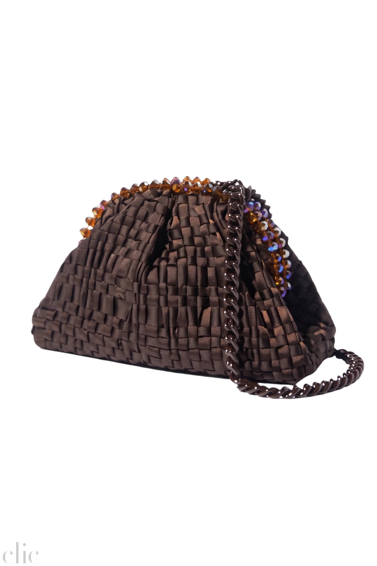 Crown Mini Bag in Dark Brown, from Maria La Rosa