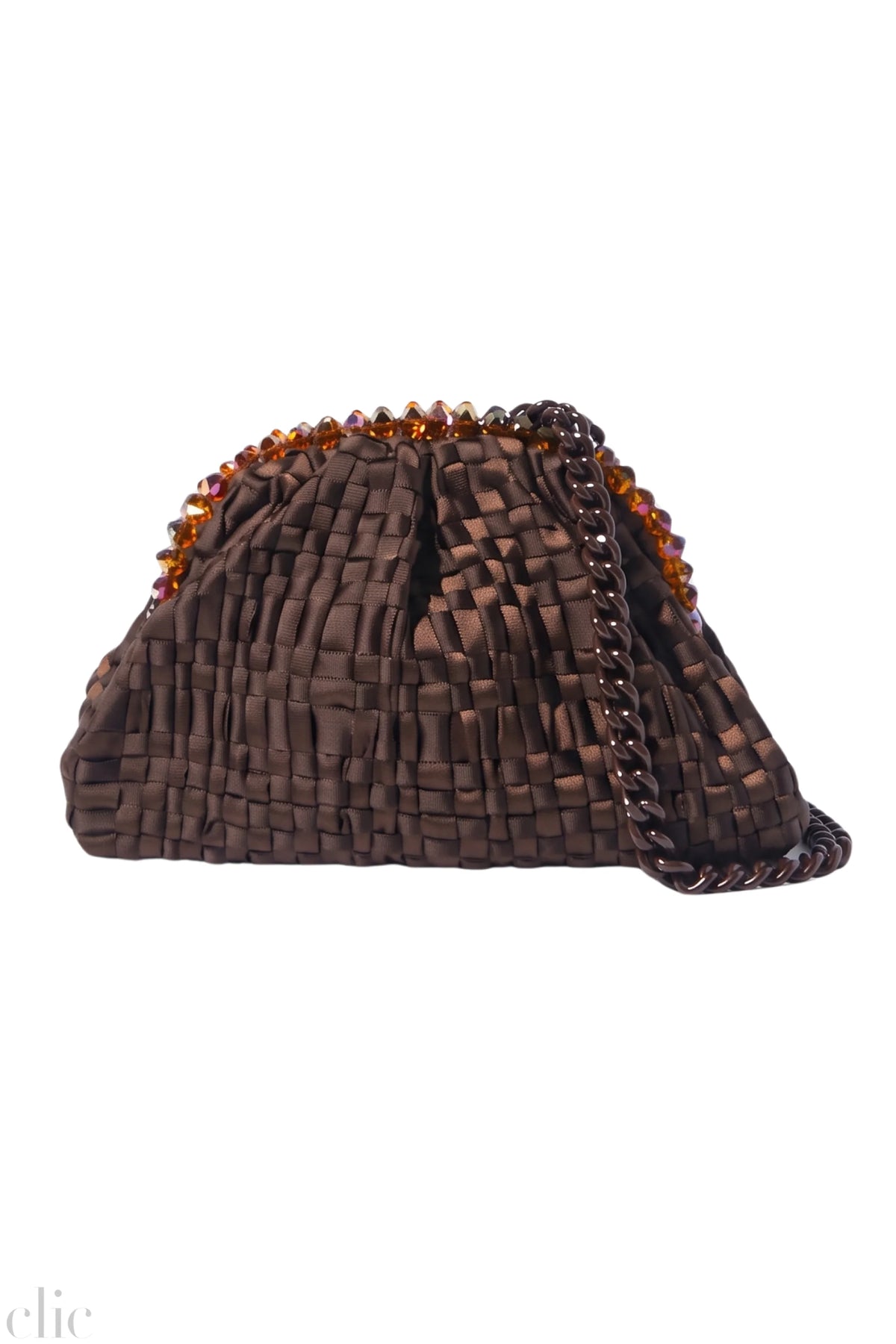 Crown Mini Bag in Dark Brown, from Maria La Rosa