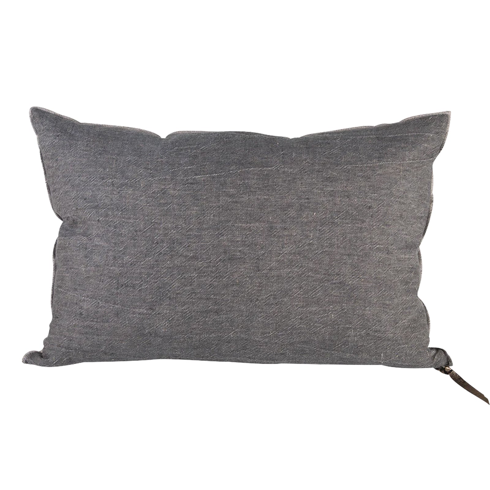 Crumpled Washed Linen Pillow 16x24 in Ardoise, from Maison De Vacances