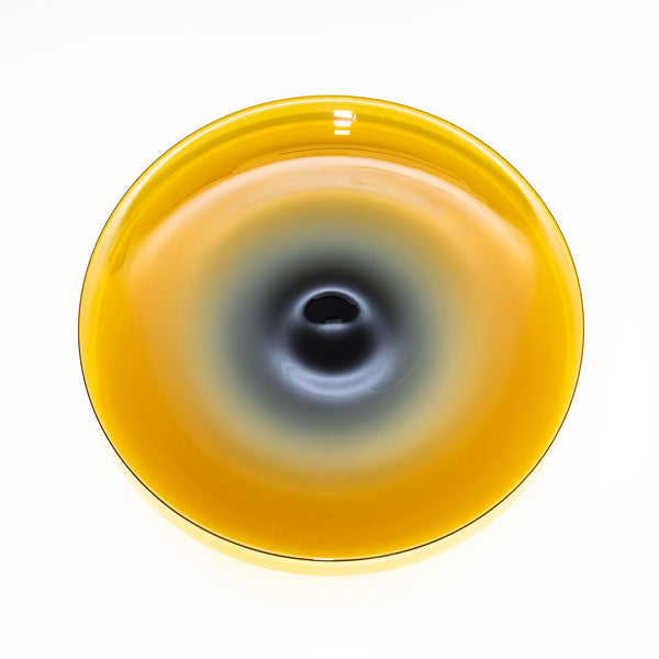 Double Ombre Footed Platter in Amber & Smoke, from Nate Cotterman