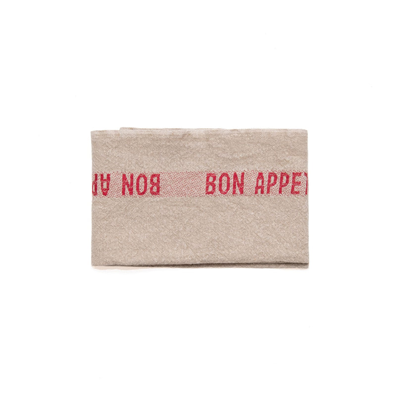 Bon Appetit Tea Towel in Linen Red, from TRP Charvet