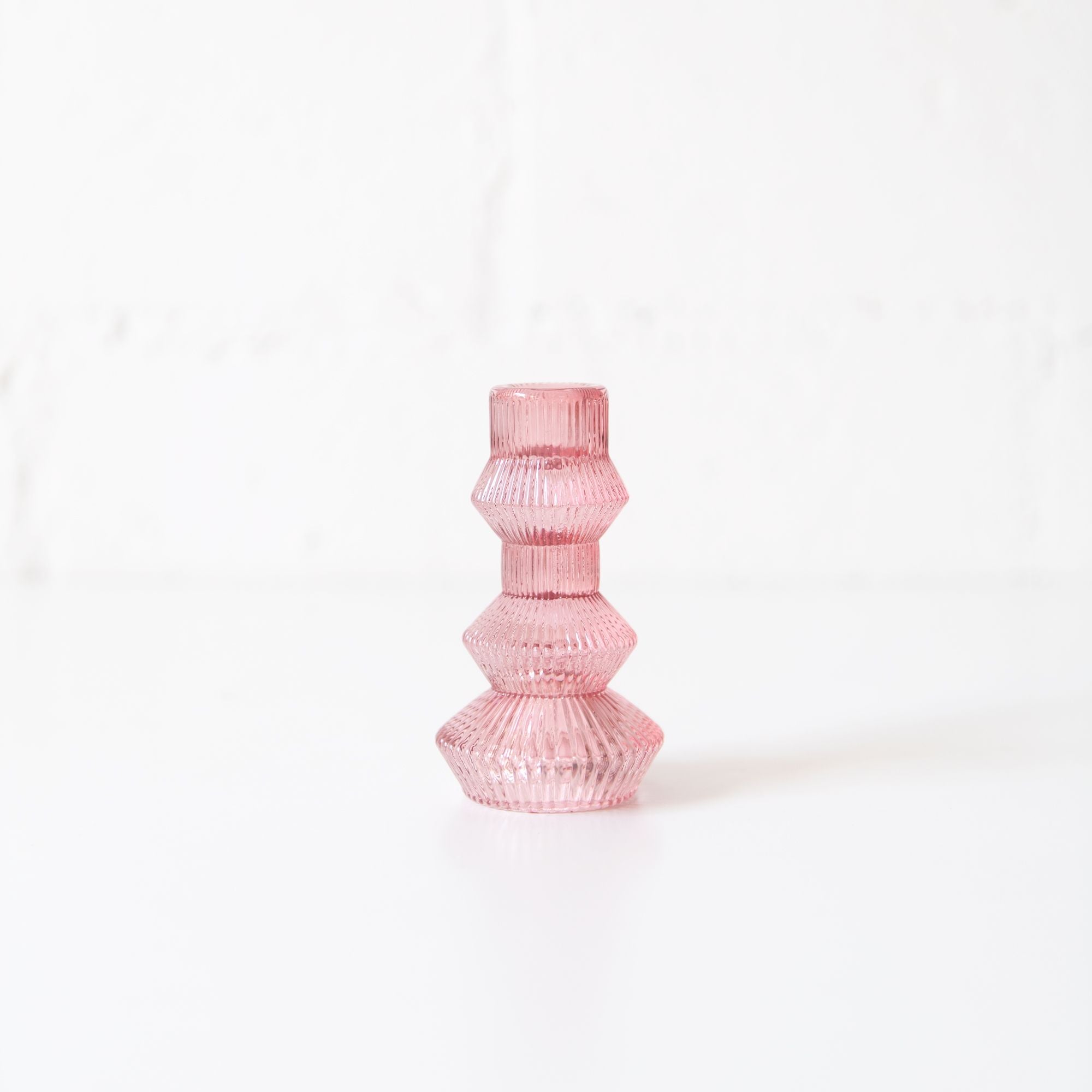 Ribbed Candlestick Holder in Pink, from Talking Tables