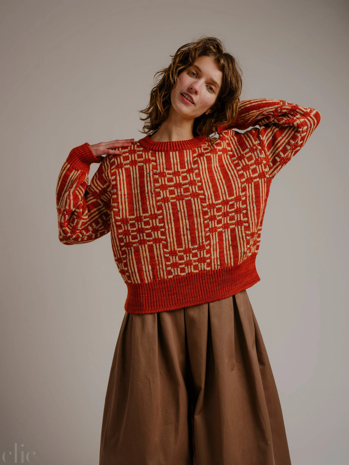 Passing Through Sweater in Brick, from Degen