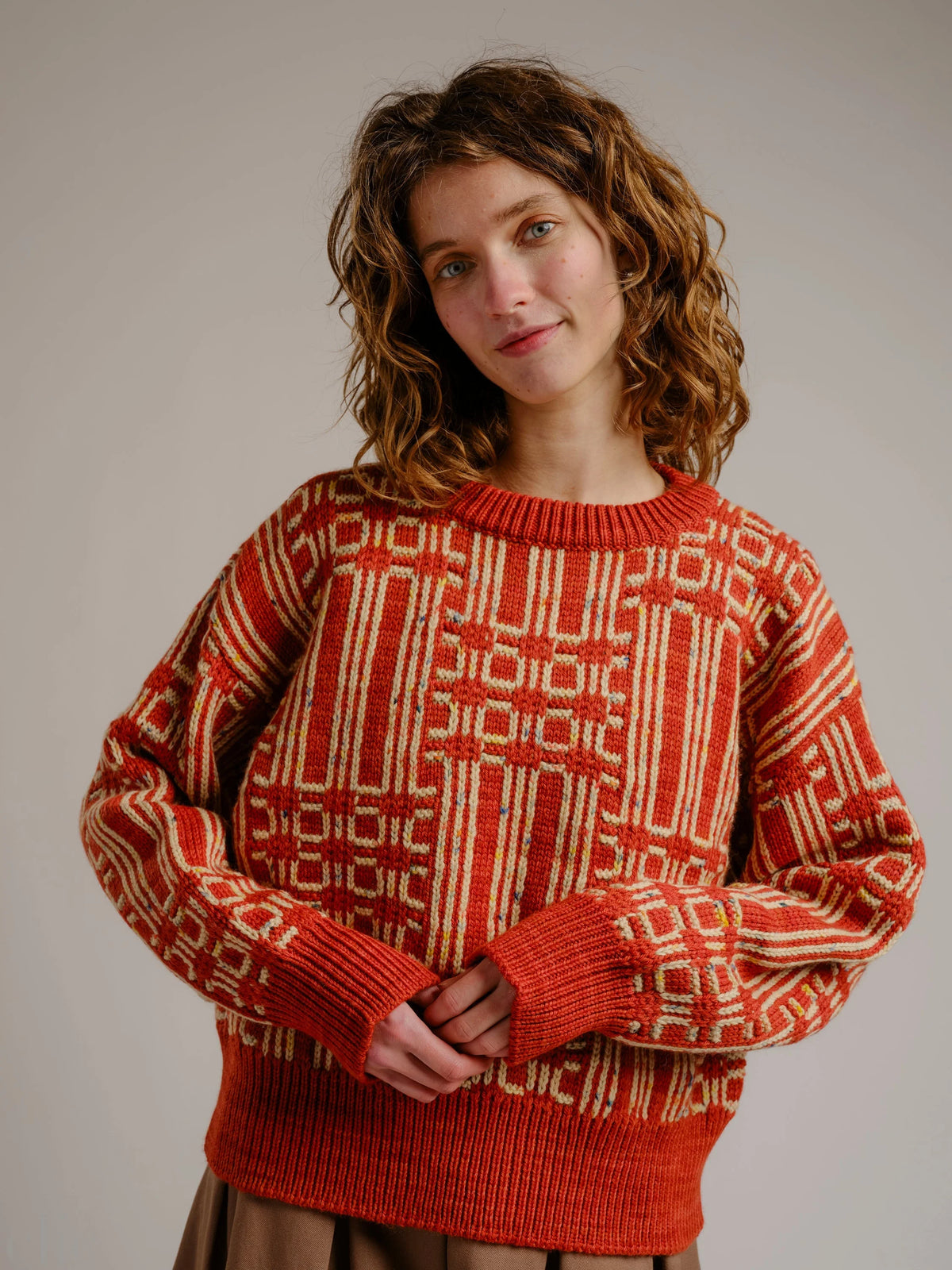 Passing Through Sweater in Brick, from Degen