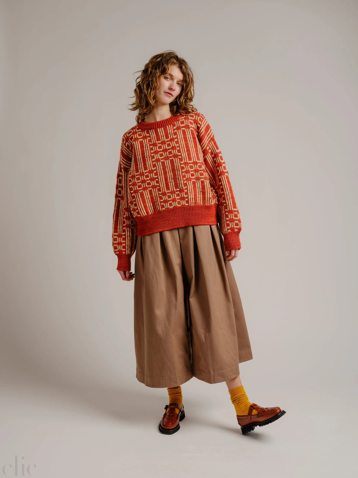Passing Through Sweater in Brick, from Degen