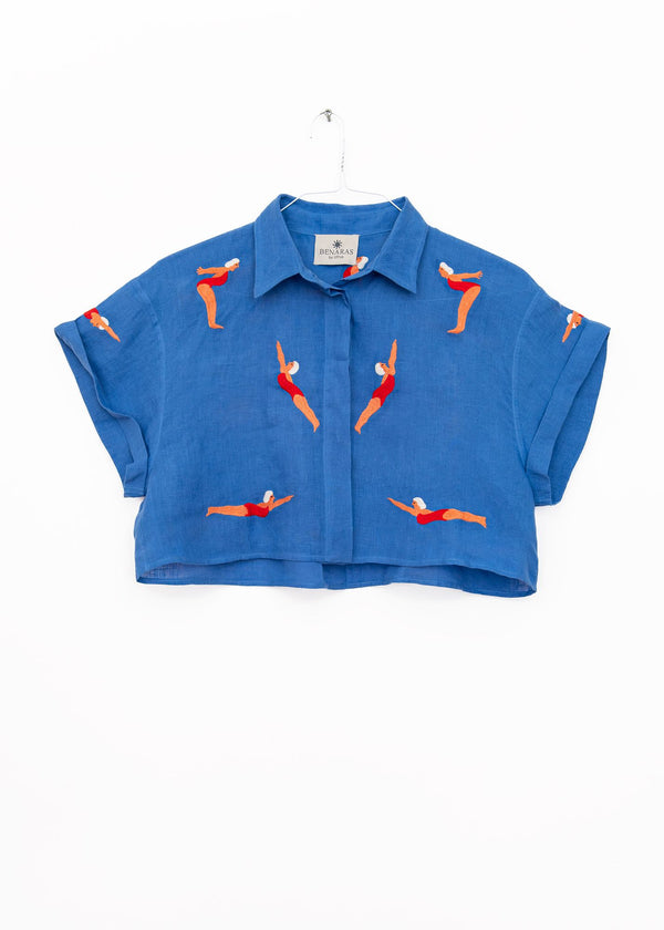 Swim Girls Bondi Shirt in Seren Blue, from Benaras by Citrus