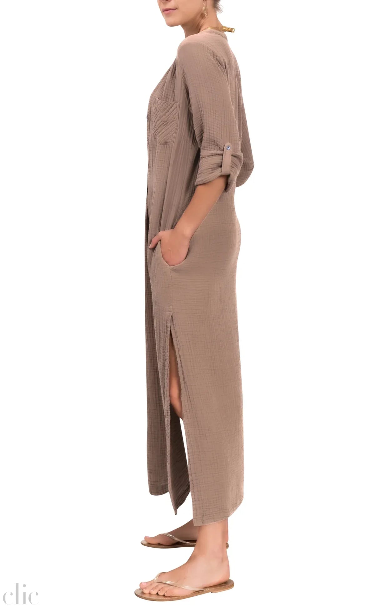 Tracey Caftan Dress in Mushroom, from Everyday Ritual