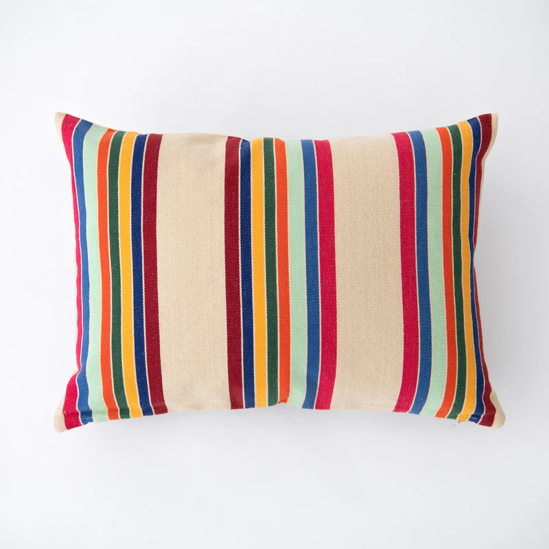 Pillow in Cranberry Stripe 14" x 20", from Garza Marfa
