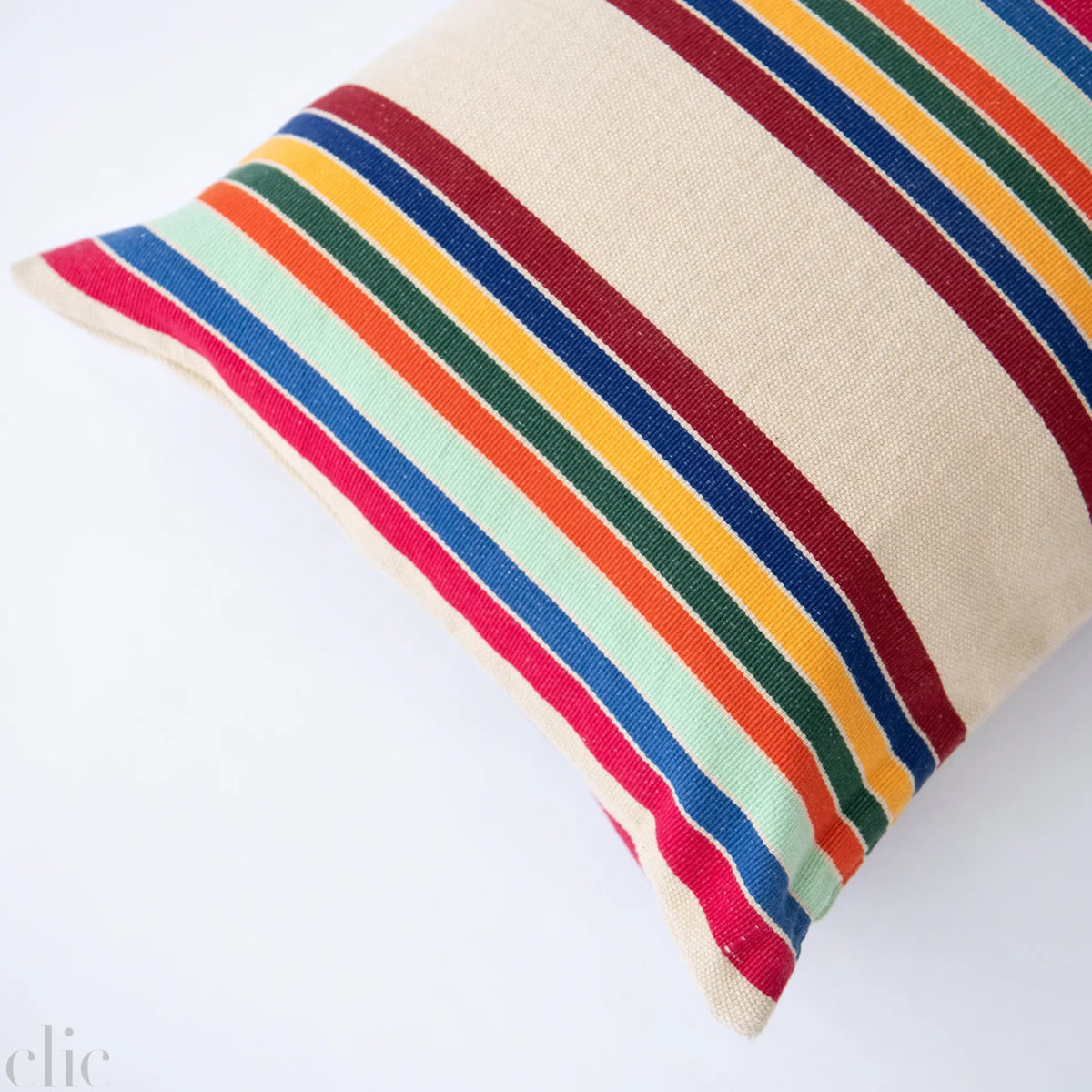 Pillow in Cranberry Stripe 14" x 20"