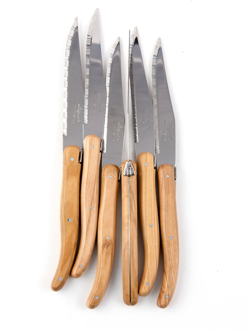 Laguiole Olivewood Set of Six Steak Knives