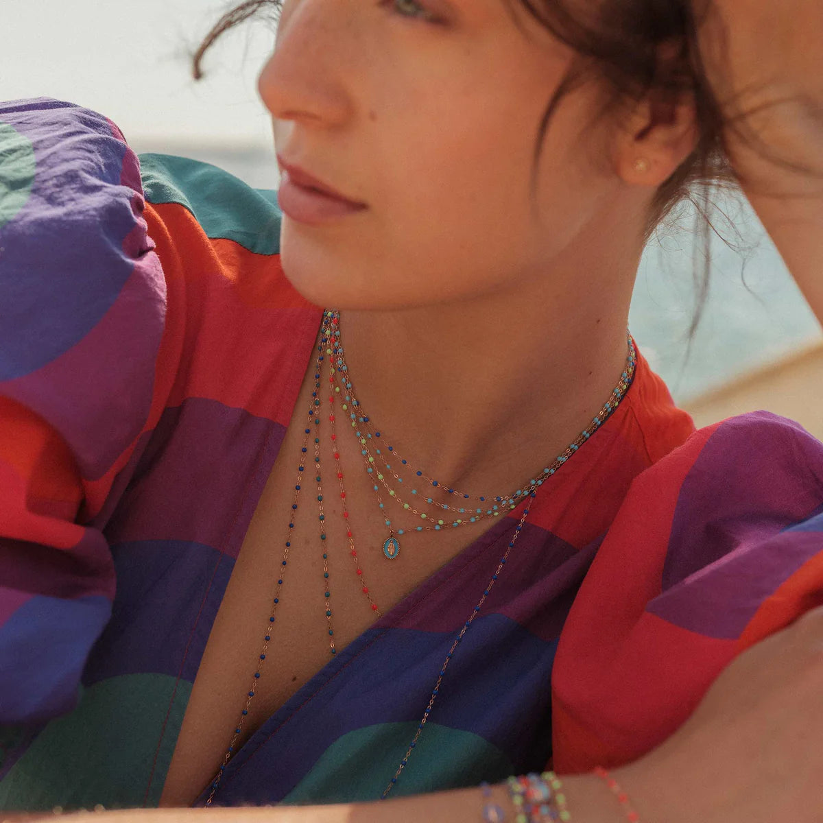 Classic Gigi Turquoise necklace, Yellow Gold from Gigi Clozeau