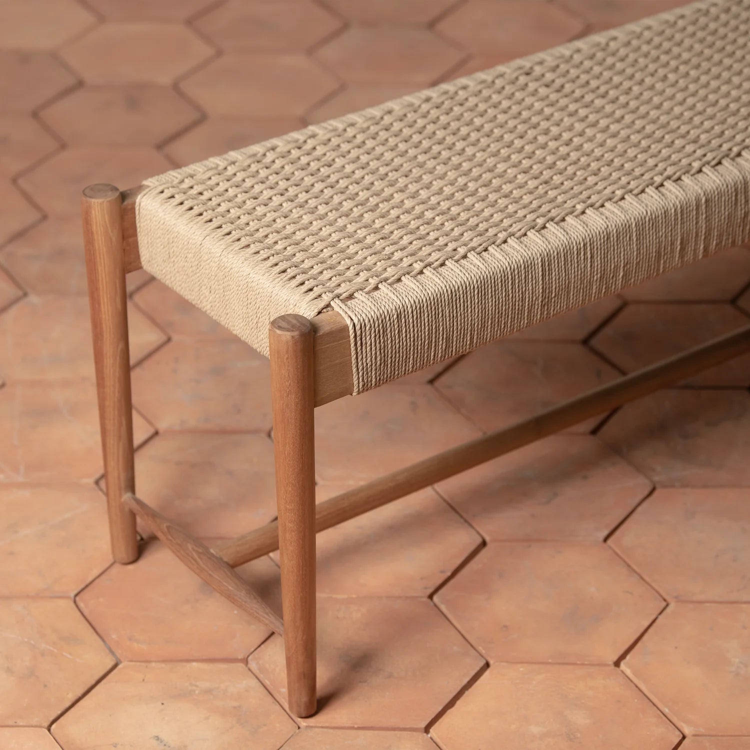 Ingrid Woven Bench in Teak, from Woven Shop