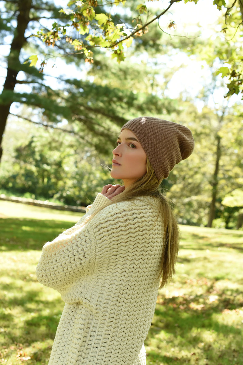 Cashmere Beanie in Rose, from 8.6.4.