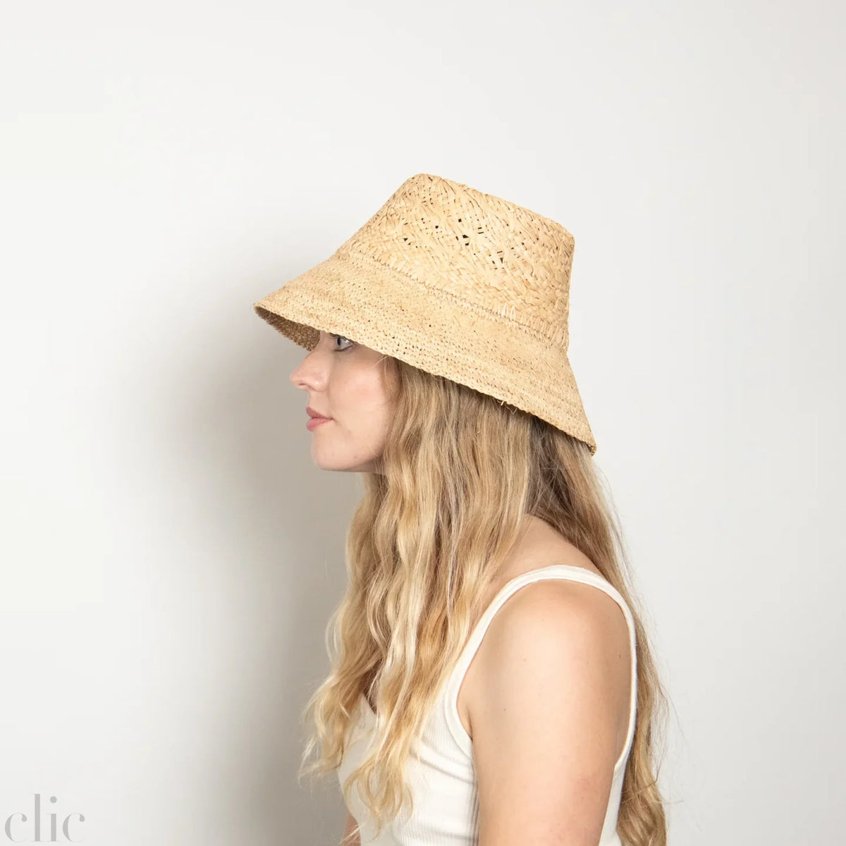Fina Raffia Bucket Hat in Natural, from Wyeth