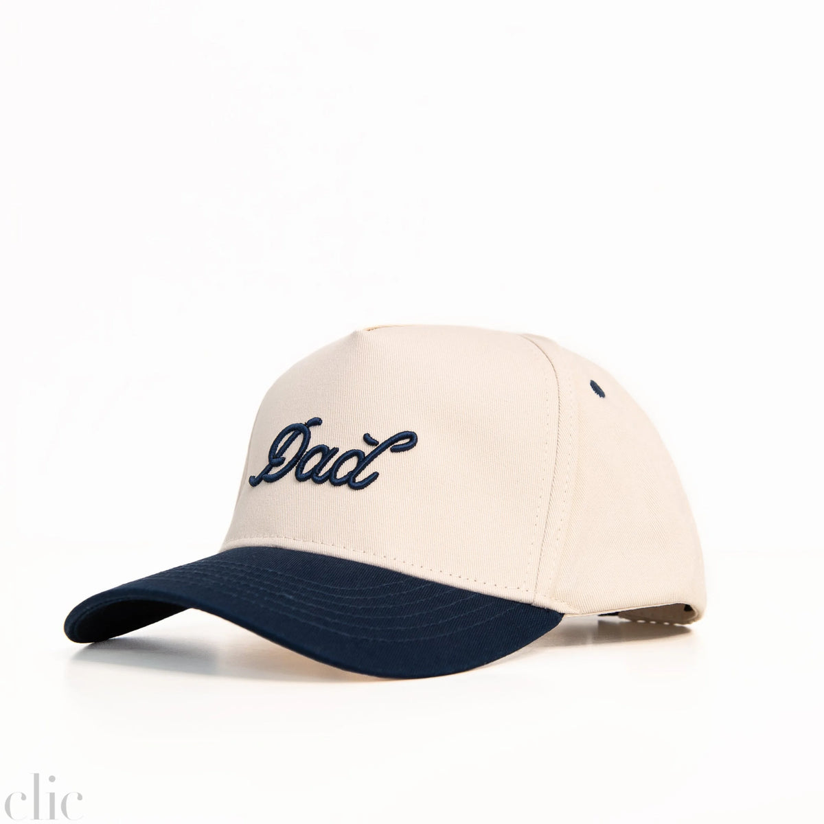 Dad 3D Puff Hat in Cream & Navy, from Dad Brand
