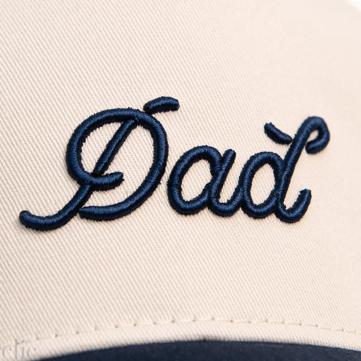 Dad 3D Puff Hat in Cream & Navy, from Dad Brand