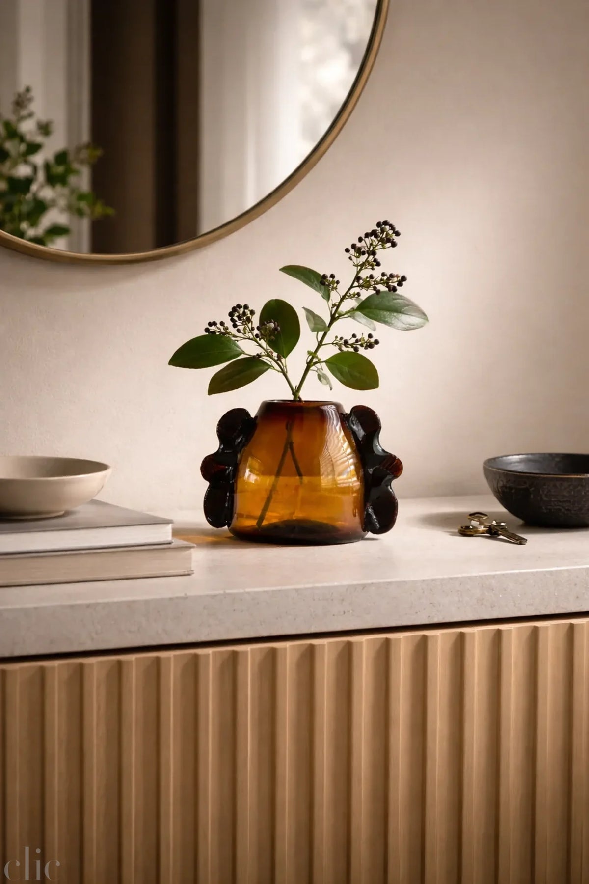 Dalila Bud Vase in Amber