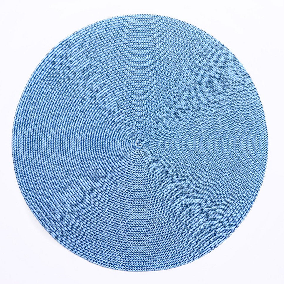 Round Placemat in Denim, from Deborah Rhodes
