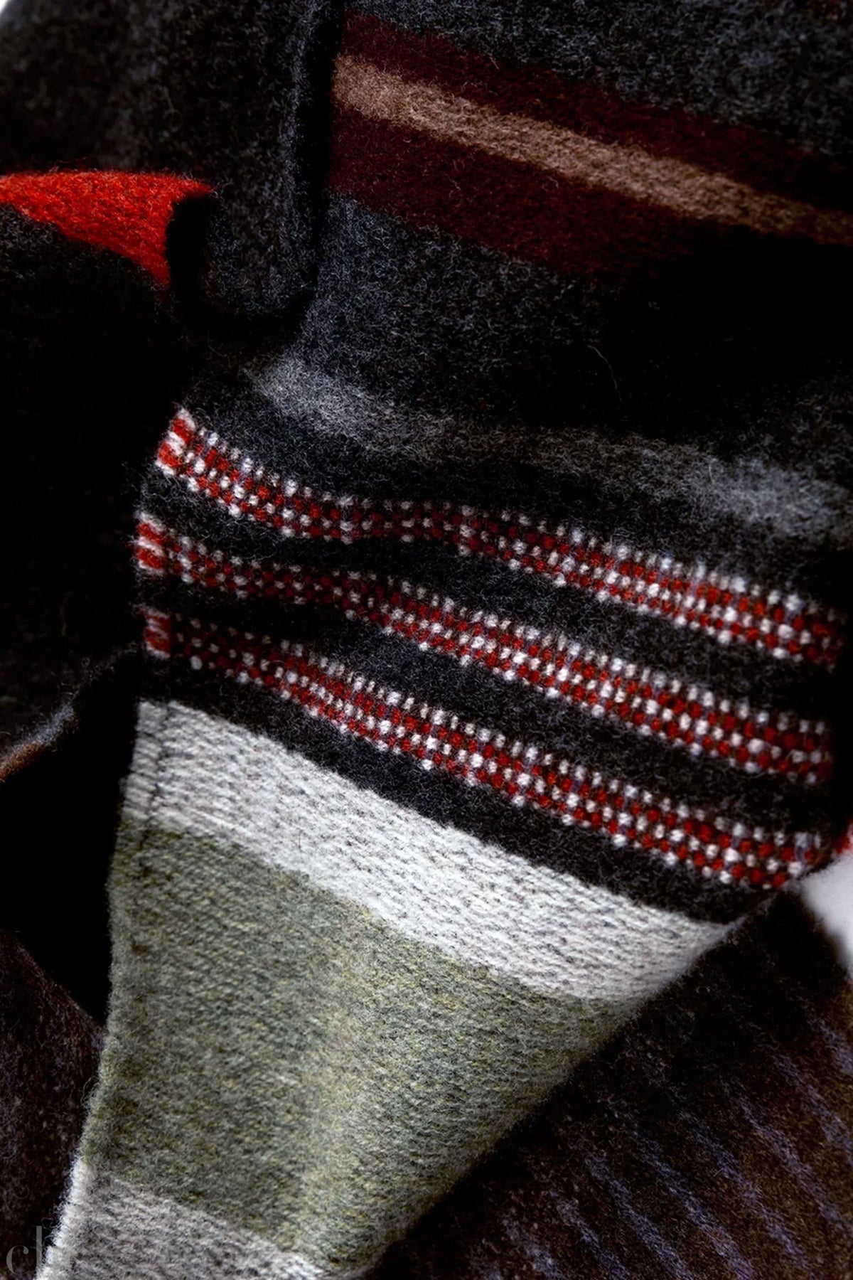 Angus Scarf in Peppercorn, from Wallace Sewell