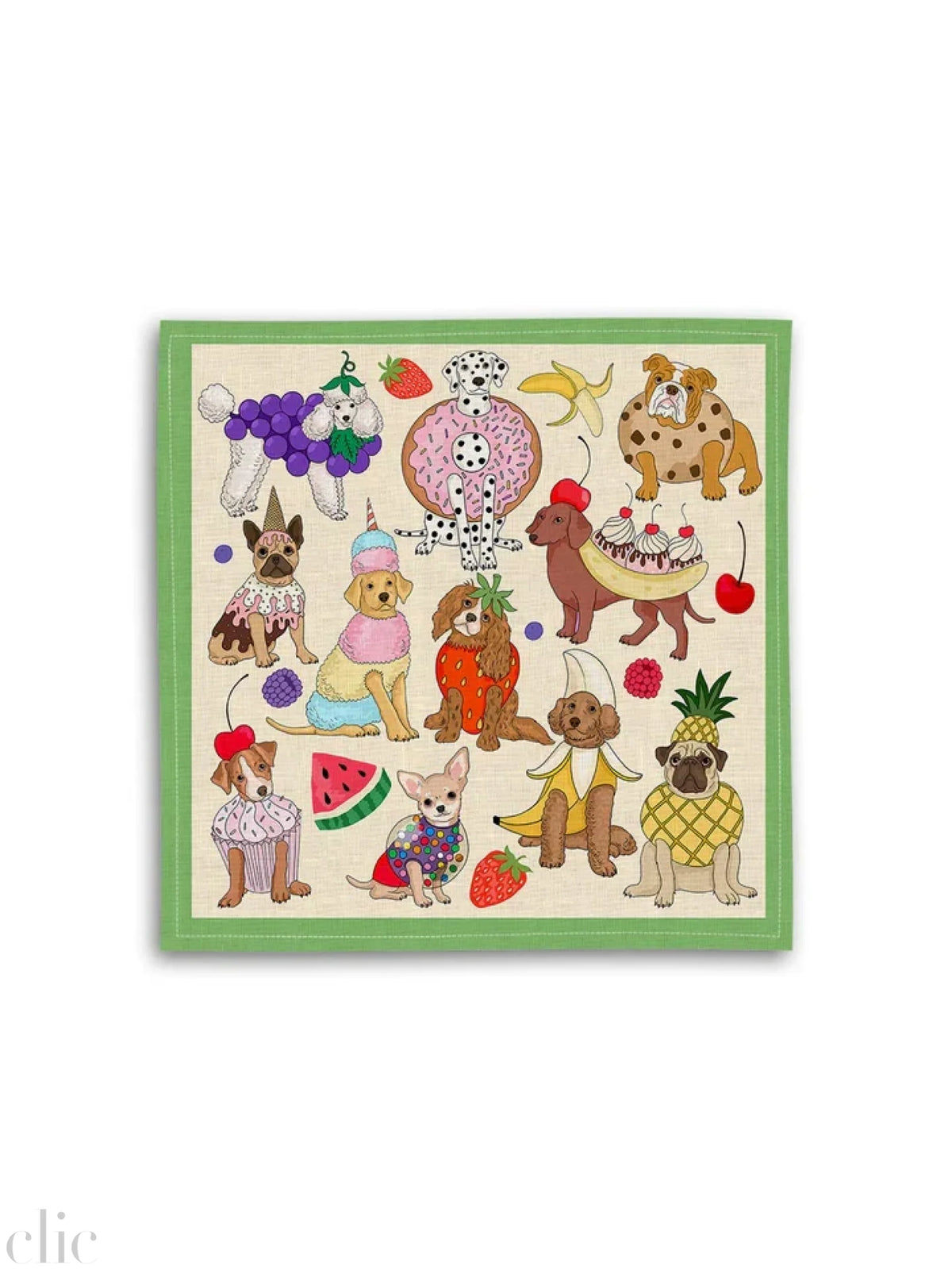 Dog Dessert Set of 4 Napkins, from Avenida Home