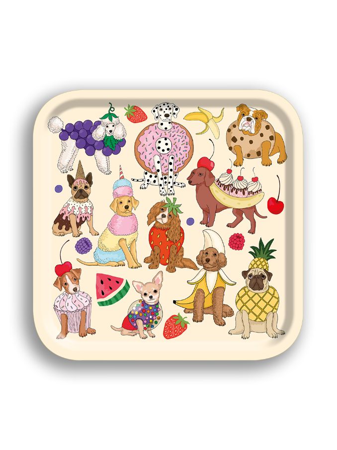 Dogs Dessert Square Tray, from Avenida Home