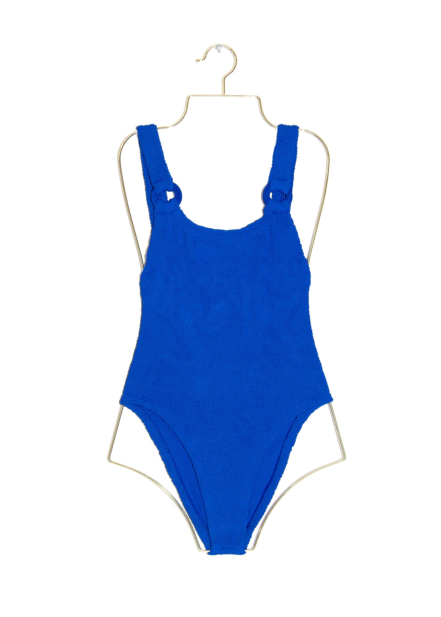 Domino Swim with Tonal Hoops in Royal Blue, from Hunza G