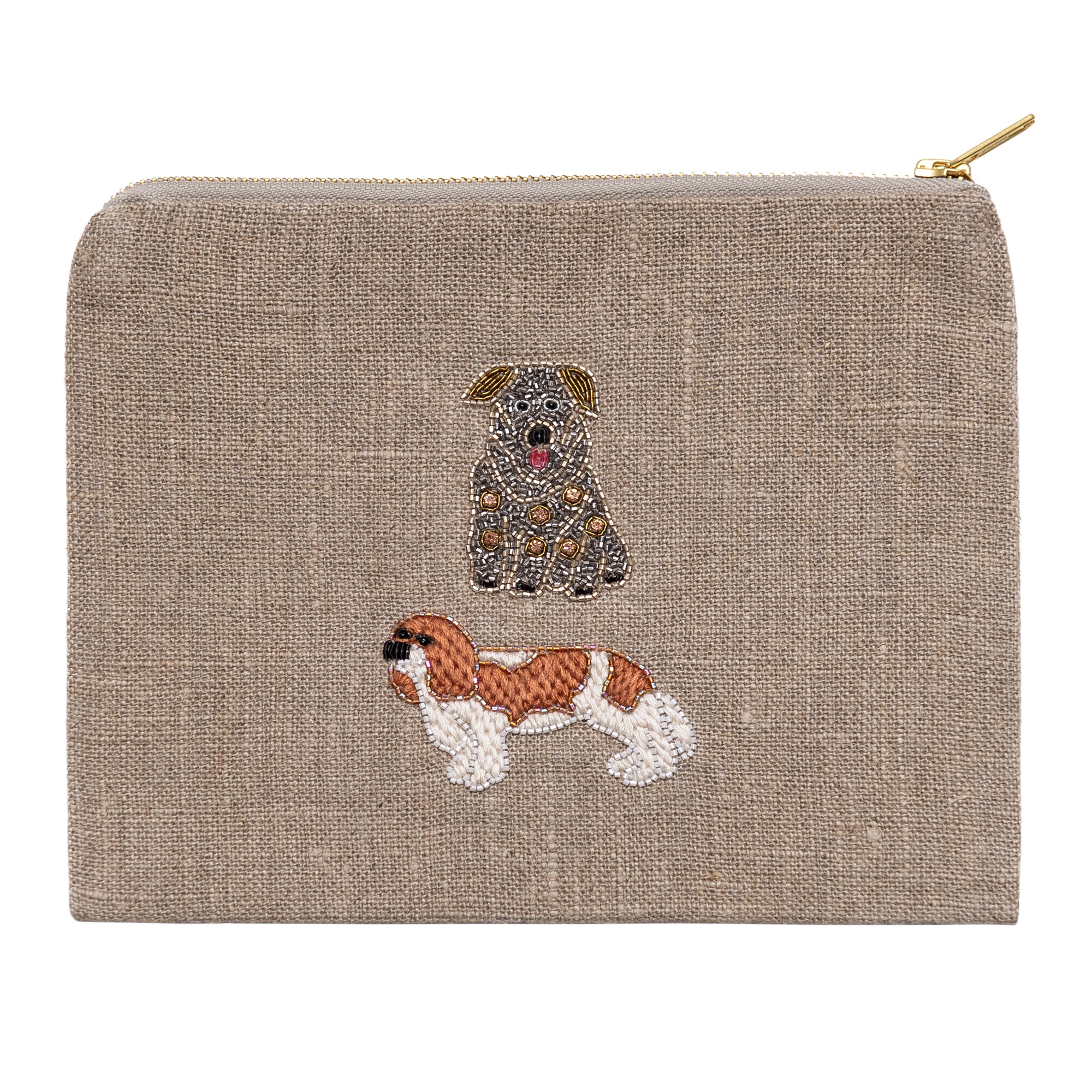 Double Dog Pouch in Beige, from Benaras by Citrus