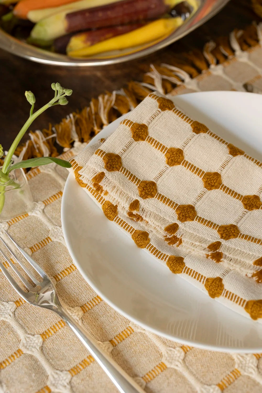 Set of 4 Wicker Napkins in Honey, from Dove and Donkey