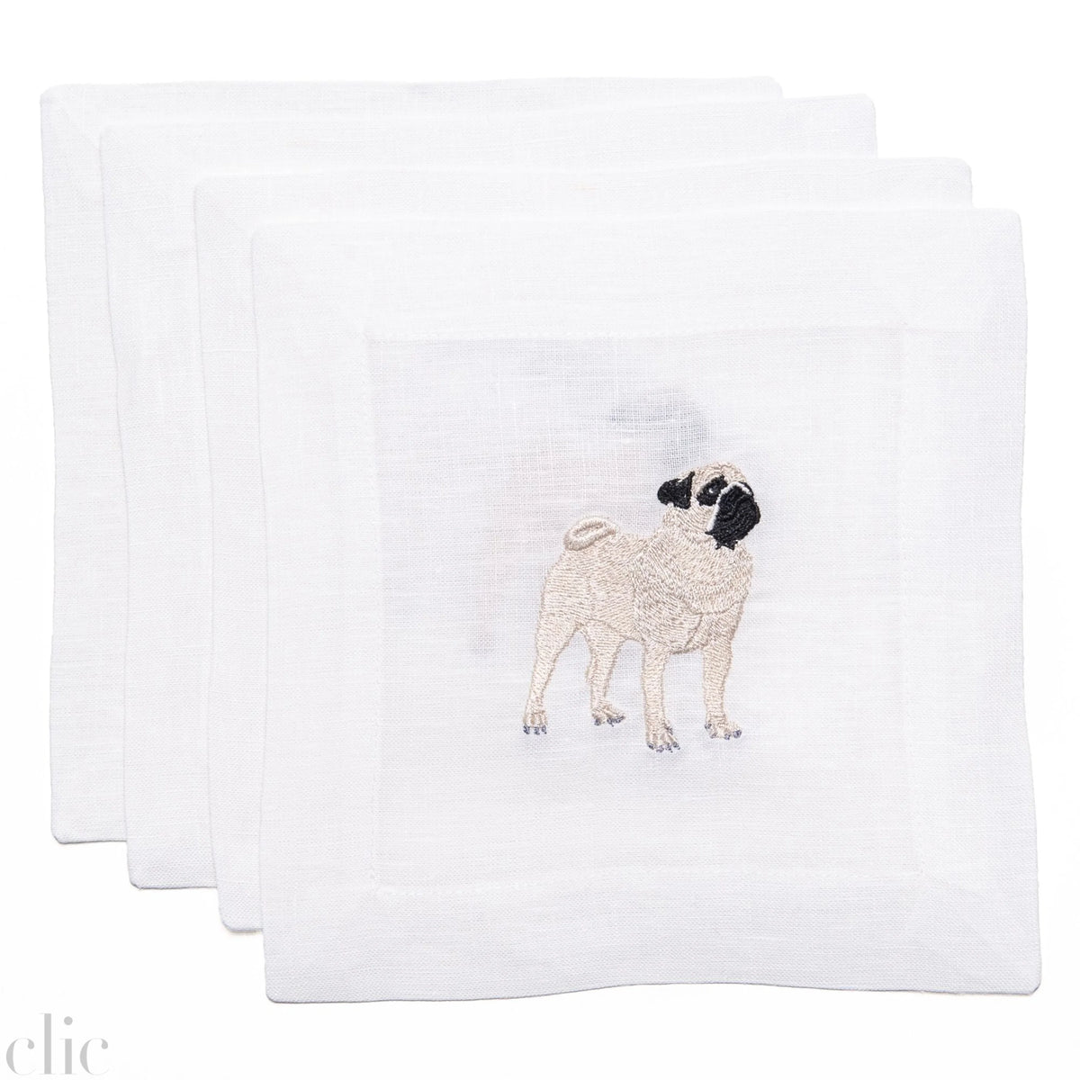 Pug Cocktail Napkins, from Lettermade