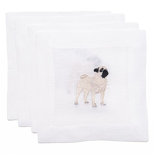 Pug Cocktail Napkins, from Lettermade