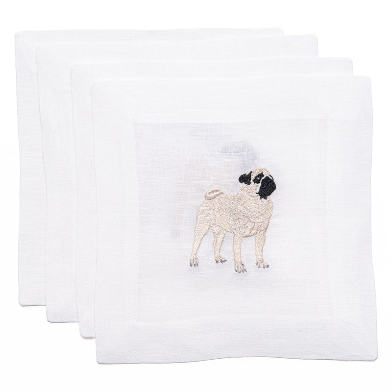 Pug Cocktail Napkins, from Lettermade