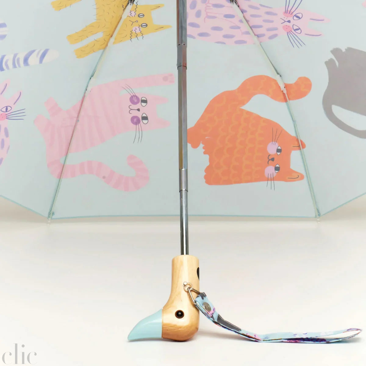 Arty Cat Compact Duck Umbrella in Ice, from The Original Duckhead