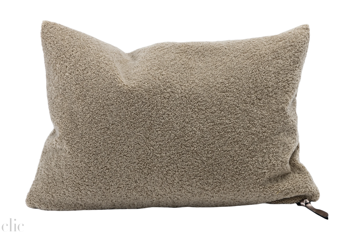 Teddy Boucle 16x24 Pillow in Grege, from Maison De Vacances