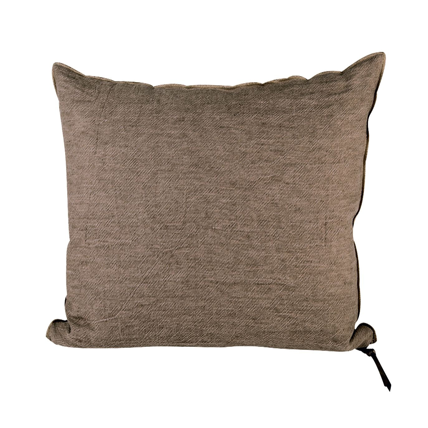 Crumpled Washed Linen Pillow 26" x 26" in Taupe, from Maison De Vacances