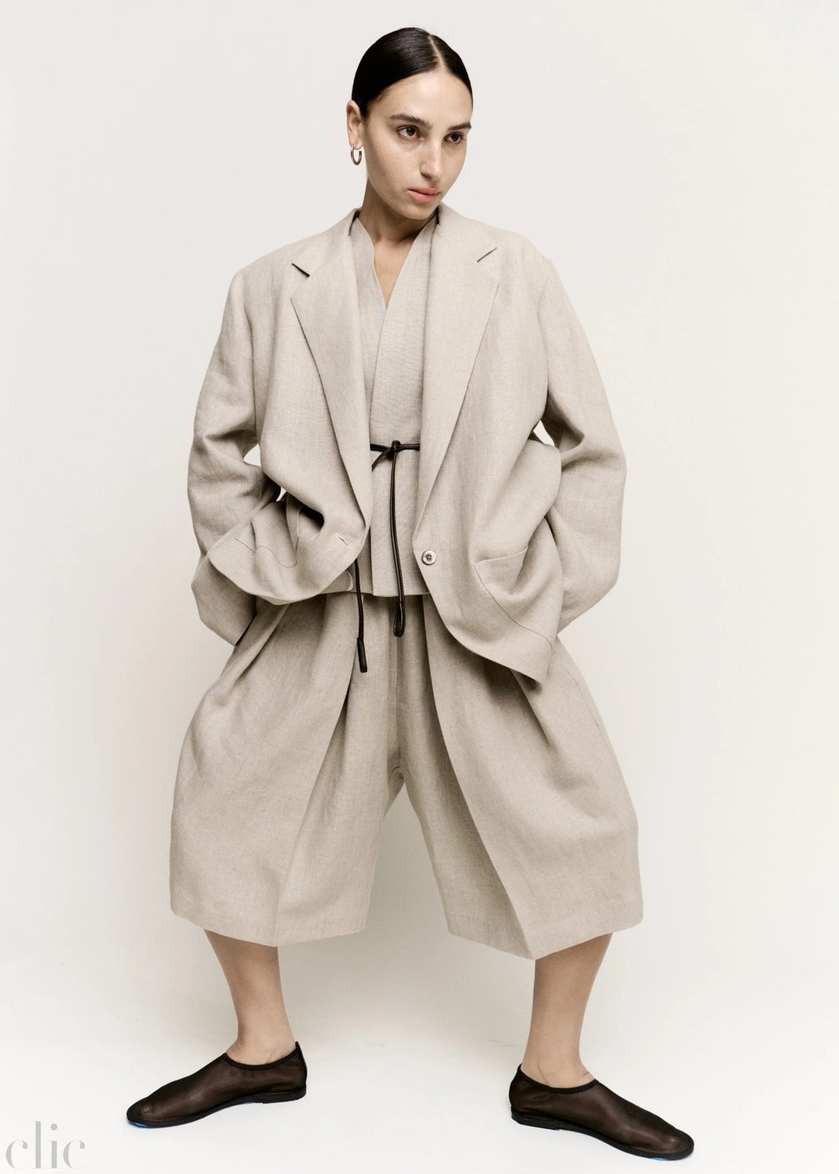 Oversize Boxy Blazer in Natural, from Modern Weaving
