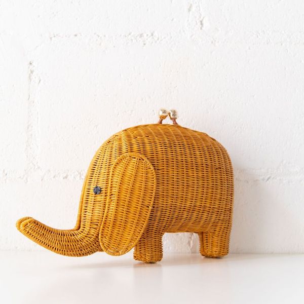 Harry Elephant Wicker Bag in Honey, from Serpui