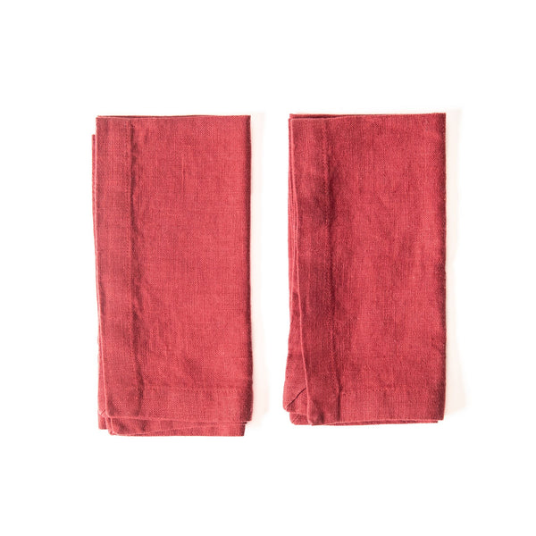 Red Pear Linen Napkins Set of 2, from Linen Tales