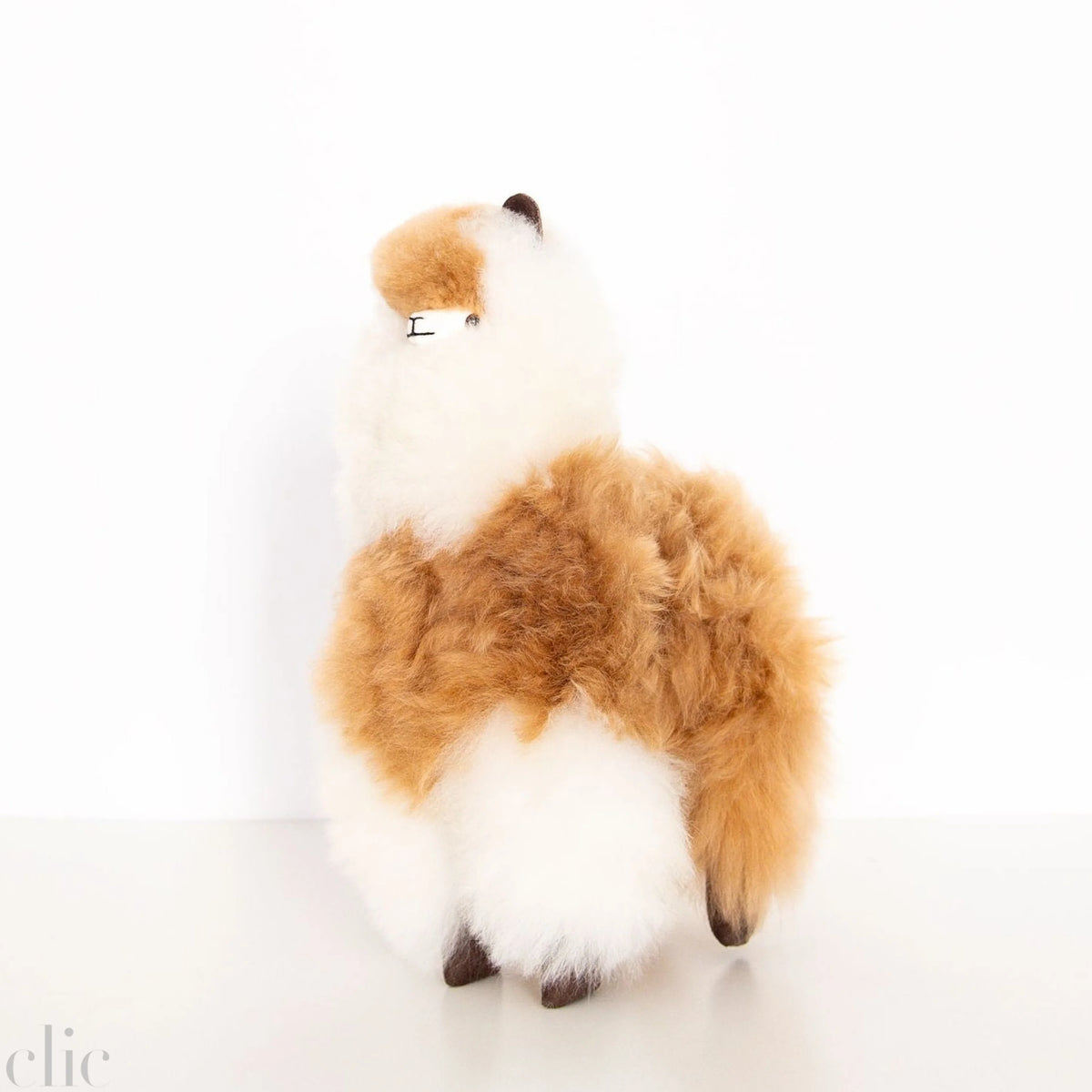 Medium Plush Alpaca in Ivory and Beige