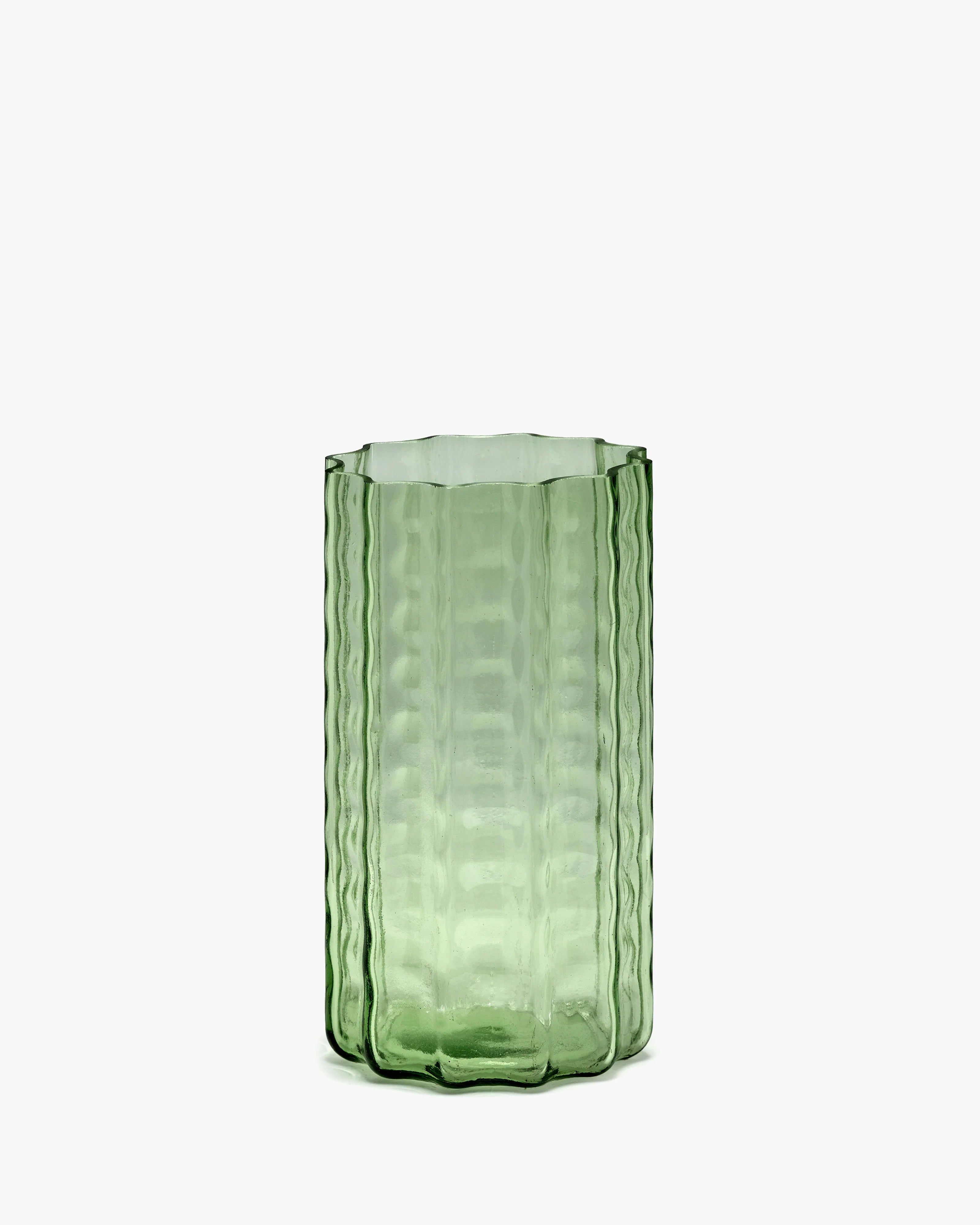 01 Transparents Waves Vase in Green, from Serax