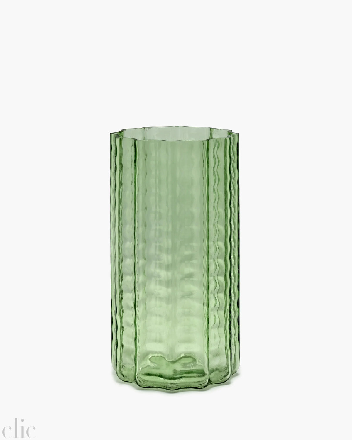 02 Transparent Waves Vase in Green