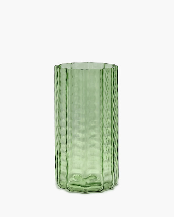 02 Transparent Waves Vase in Green, from Serax
