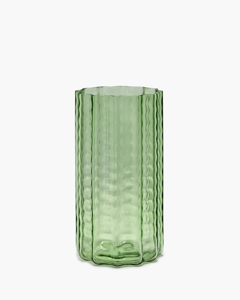 02 Transparent Waves Vase in Green, from Serax
